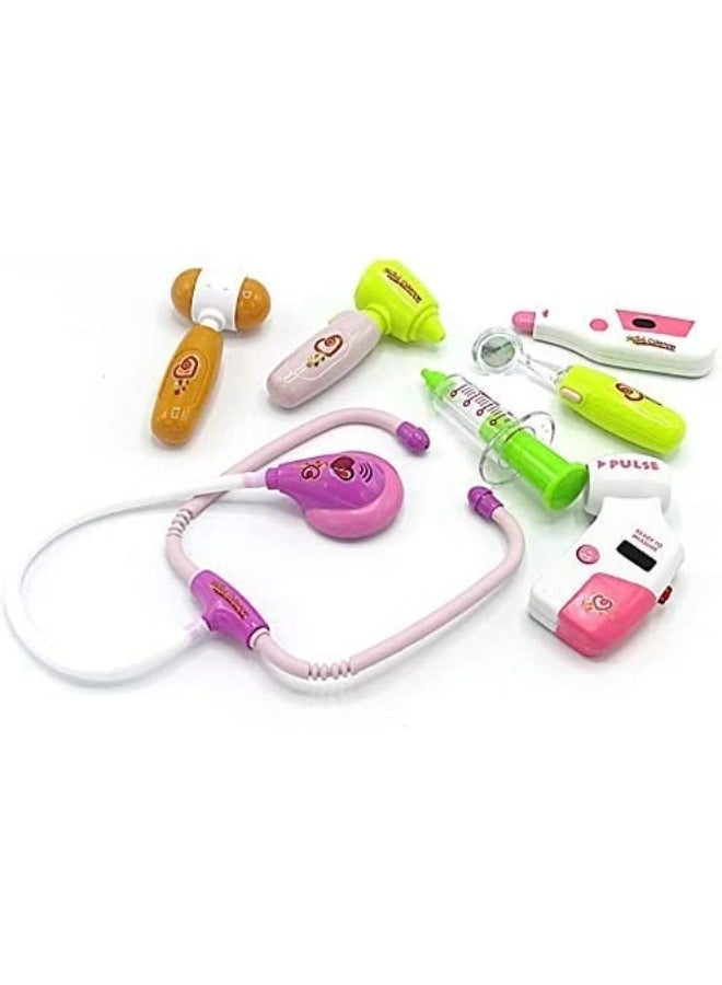 TOY GARDEN Doctor Set 8 Piece Medical Tool Kit Pretend Play Doctor Toys with Electronic Stethoscope Syringe Light and Sound Effects Professional Medical Station for Kids and Toddlers Creative Learning Gift - Image 4