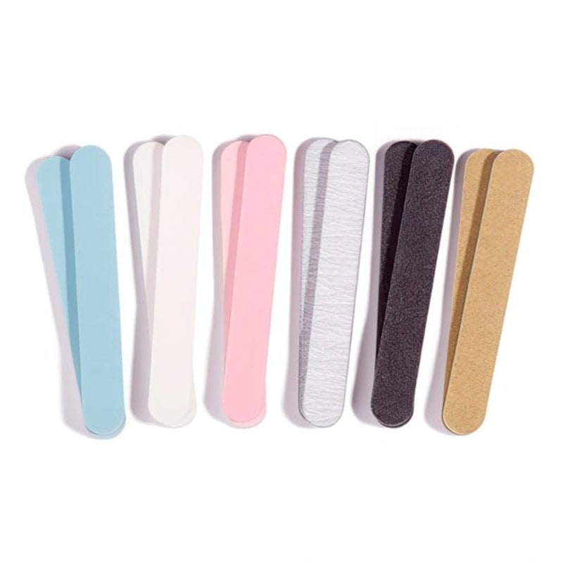 Iridesi Professional Colorful Mini Finger Nail Files Washable Emery Boards 312 Inches Long 12 Fingernail Files Per Pack