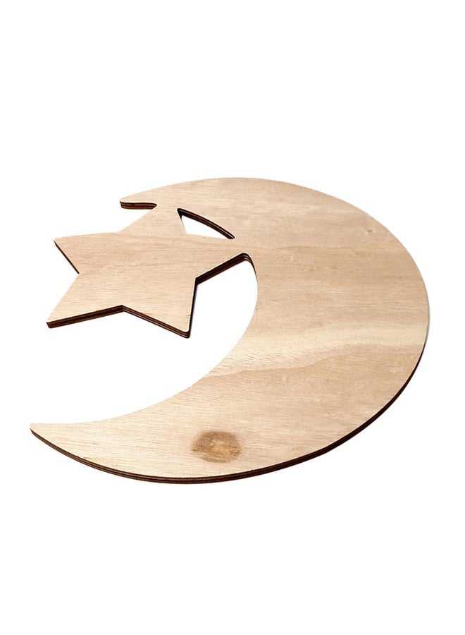 NIBEMINENT Wooden Eid Al-Fitr Decorative Cut-Out Beige