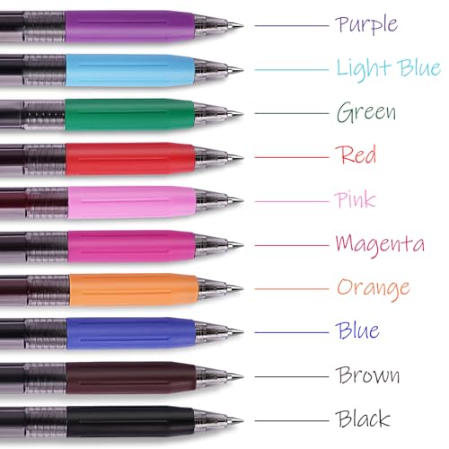 EYEYE G103 Assorted Colors Gel Pens 05mm 10 Pack Multicolor Retractable Pen Extra Fine Point Quick Drying Ballpoint Pen Fine Point Smooth Writing Pens for for Office School Supplies - Image 3
