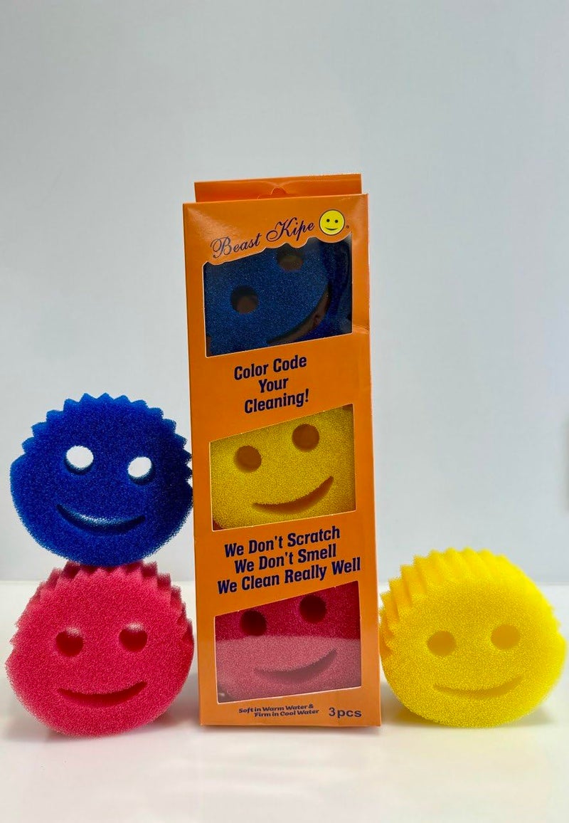 upsimples Scratch-Free Multipurpose Dish Sponge - BPA Free & Made with Polymer Foam - Stain, Mold & Odor Resistant Kitchen Sponge (Pack of 3) - Image 2