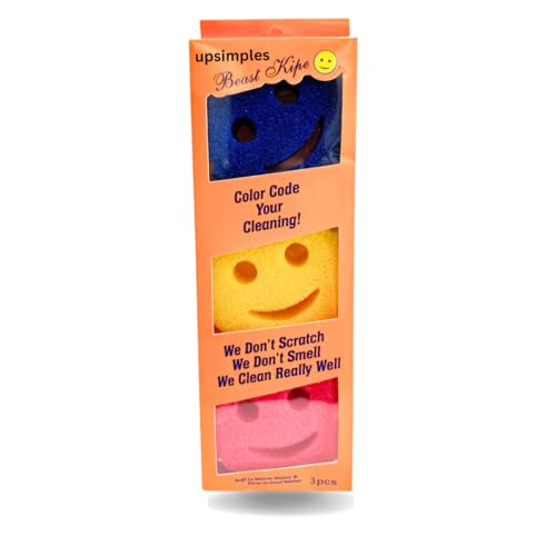 upsimples Scratch-Free Multipurpose Dish Sponge - BPA Free & Made with Polymer Foam - Stain, Mold & Odor Resistant Kitchen Sponge (Pack of 3) - Image 1