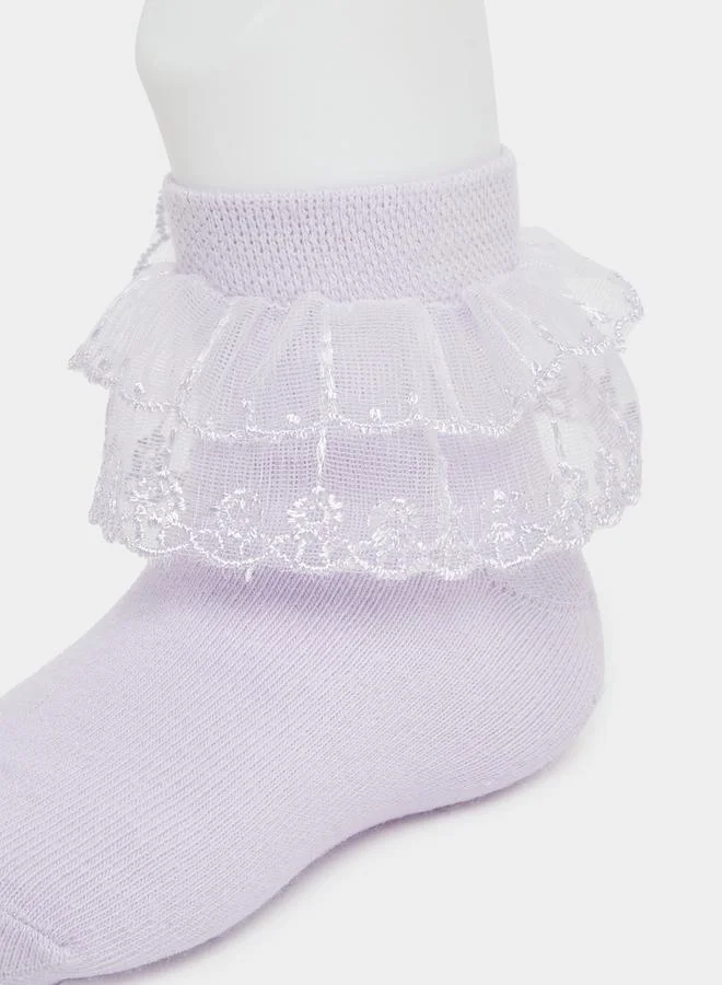 Styli Styli Lace Insert Crew Socks
