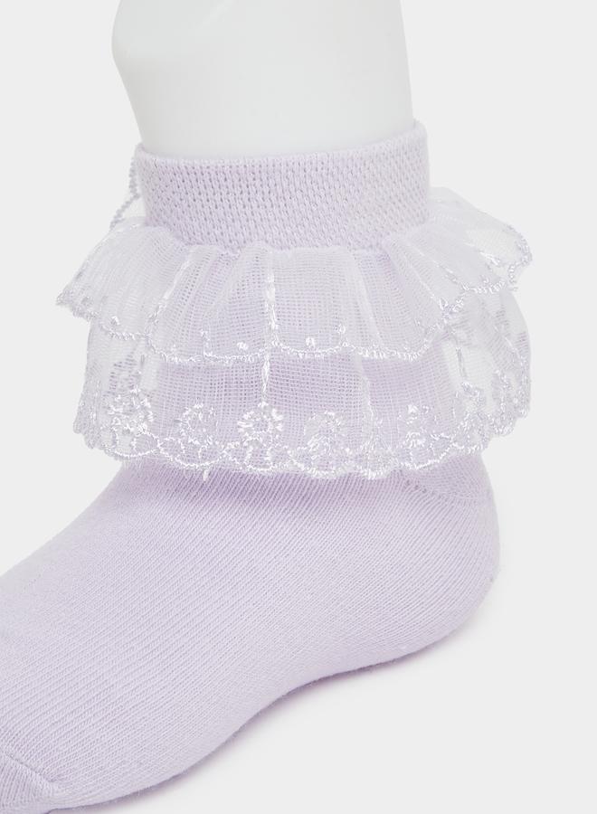 Styli Lace Insert Crew Socks - Image 2