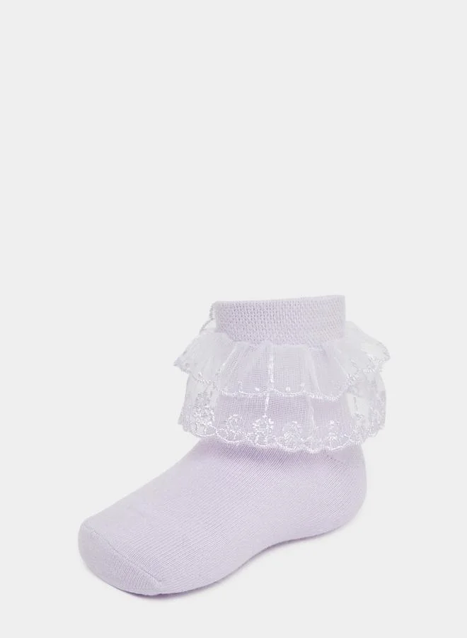 Styli Styli Lace Insert Crew Socks
