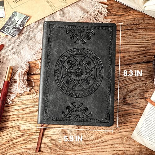 CAGIE 3 Pack Leather Vintage Journal for Men Soft Cover Lined Pages Notebook 180 Lay Flat for Writing Travel Diary, 5.7'' x 8.3'', Black - Image 4