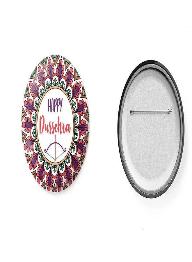 Hubops Happy Dussehra Badge Round Pin Button Badge for Navratri Celebration garba dandiya Other Events Happy Dussehra Badge (58mm pack of 30) - Image 2