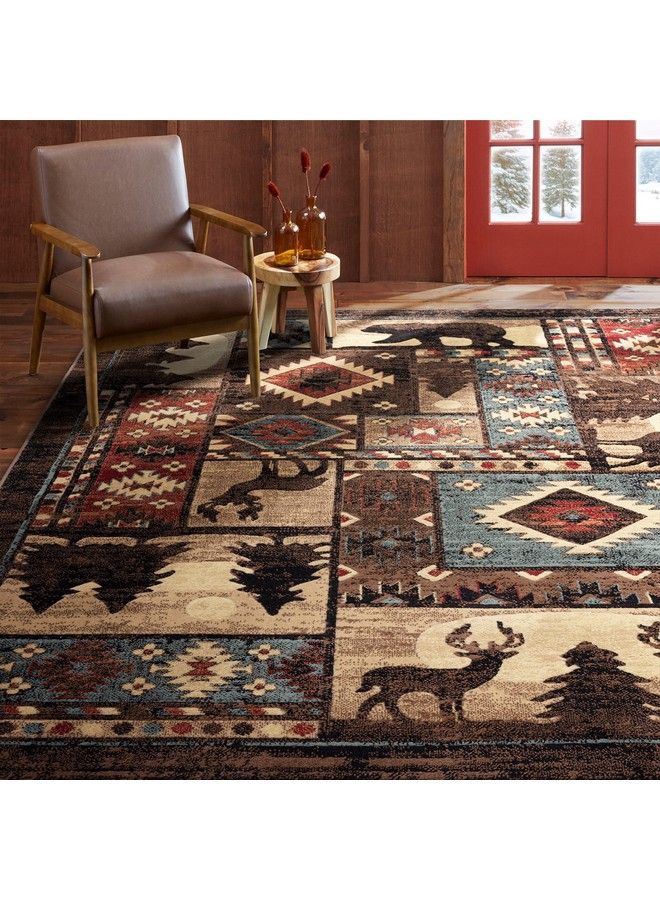 Home Dynamix Buffalo Bear Area Rug 1'10"X6'10" Brown Red Rectangular - Image 3