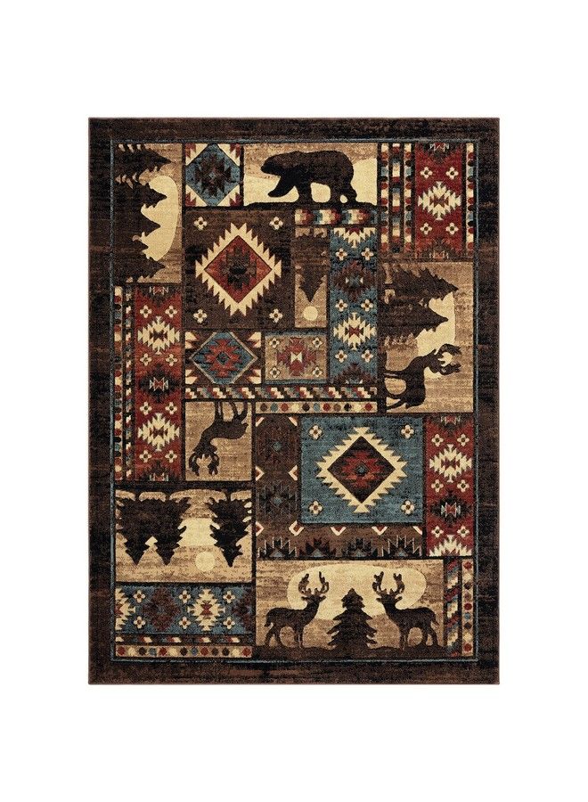 Home Dynamix Buffalo Bear Area Rug 1'10"X6'10" Brown Red Rectangular - Image 4