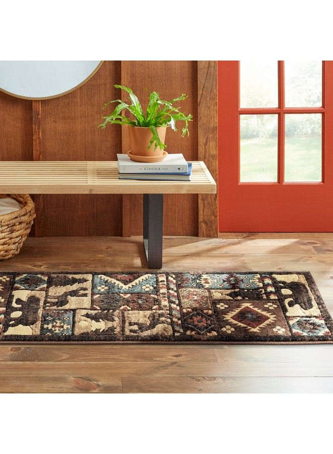 Home Dynamix Buffalo Bear Area Rug 1'10"X6'10" Brown Red Rectangular - Image 2