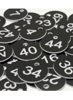 Realfrog Plastic ID Number Tags, Engraved Tags Key Tags Without Key Rings for Locker Dorm Hotel Bar Restaurant Club Restaurant Table Numbers (1-50, Black)  - Image 5