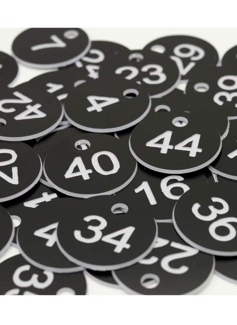 Realfrog Plastic ID Number Tags, Engraved Tags Key Tags Without Key Rings for Locker Dorm Hotel Bar Restaurant Club Restaurant Table Numbers (1-50, Black)  - Image 5
