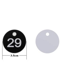 Realfrog Plastic ID Number Tags, Engraved Tags Key Tags Without Key Rings for Locker Dorm Hotel Bar Restaurant Club Restaurant Table Numbers (1-50, Black)  - Image 3
