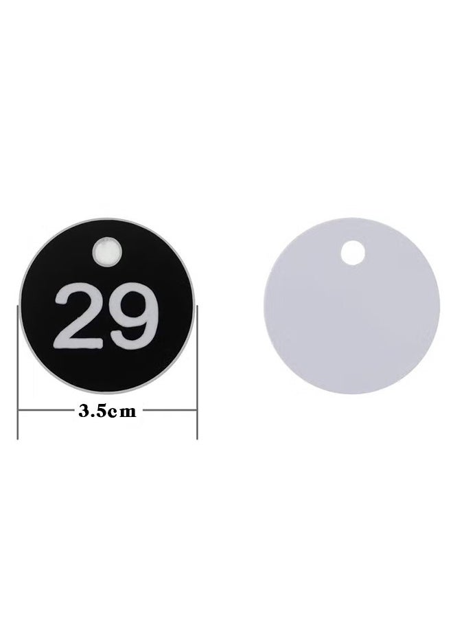 Realfrog Plastic ID Number Tags, Engraved Tags Key Tags Without Key Rings for Locker Dorm Hotel Bar Restaurant Club Restaurant Table Numbers (1-50, Black)  - Image 3