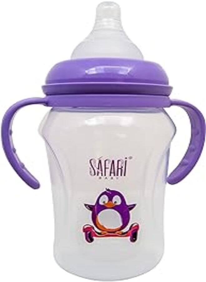 Safari Safari Baby Wide Nick Baby Feeding Bottle 270 ML With Handle purple 