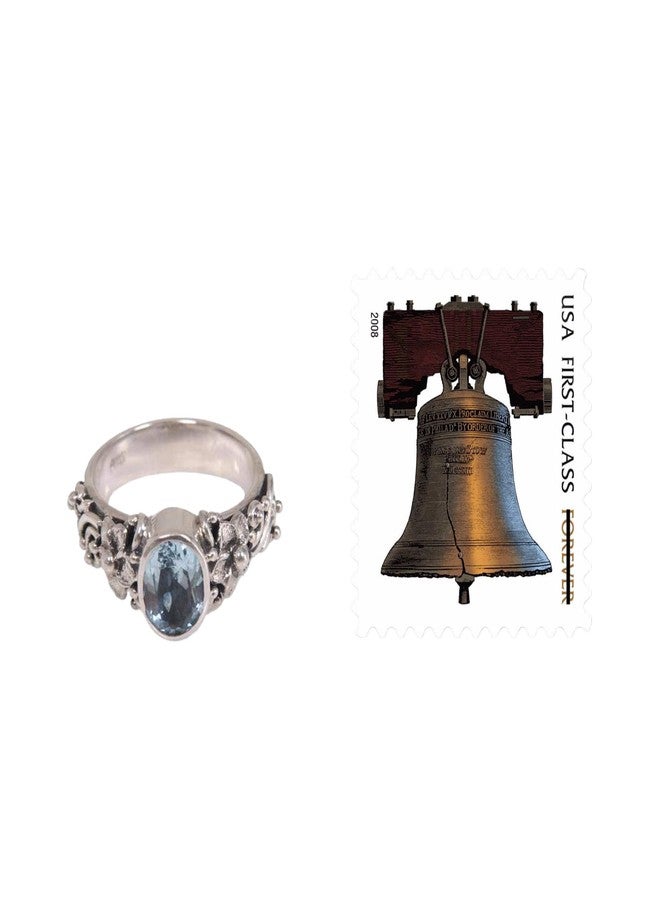 نوفيكا خاتم نوفيكا مصنوع يدويًا من التوباز الأزرق | فضة إسترليني بحجر واحد | قطع بيضاوي | حجر بخت السكينة | مجوهرات مضادة للحساسية | خالٍ من الرصاص والنيكل | إندونيسيا "مسار فرانجيباني" 0.4 بوصة طول × 0.3 بوصة عرض × - Image 3