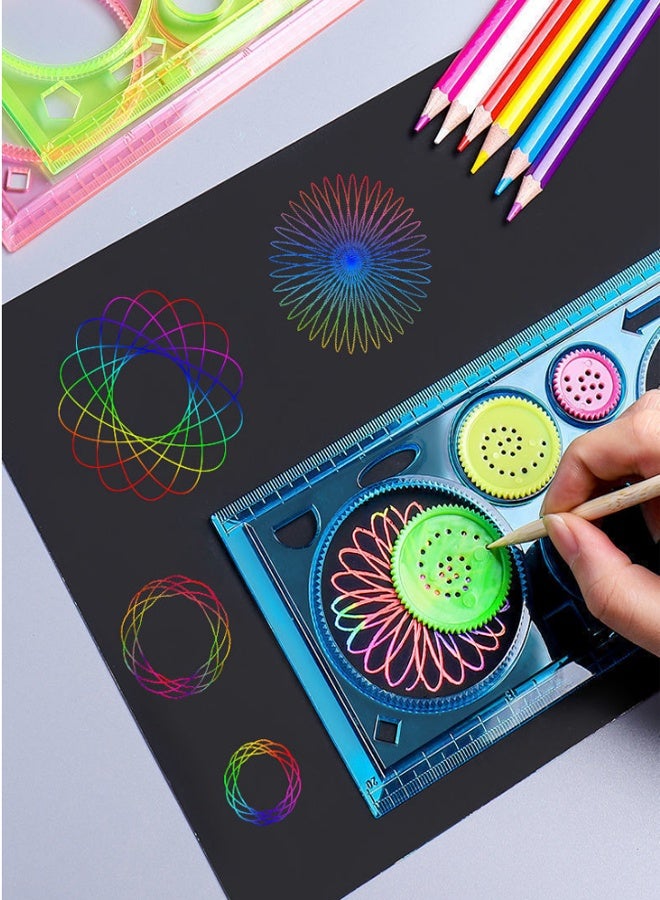 3 قطع مسطرة هندسية متعددة الوظائف لأدوات الرسم اللوازم المدرسية المسطرة - Image 5