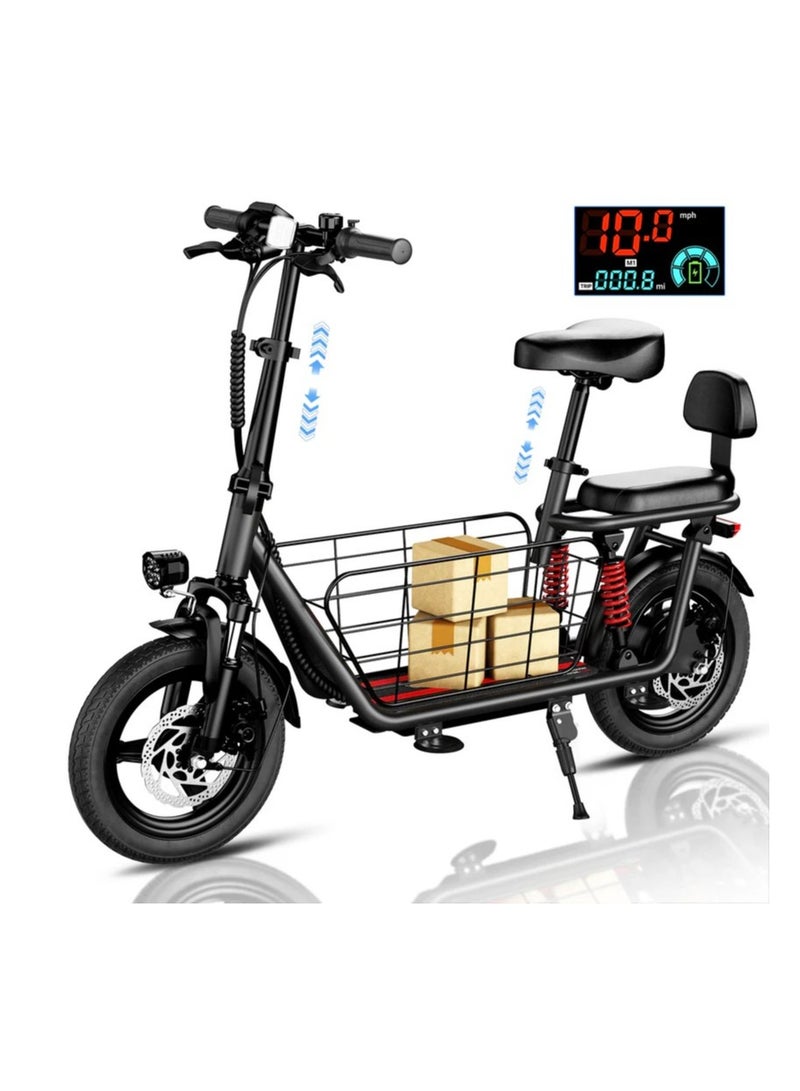 ويندهورس سكوتر كهربائي بمحرك 850 واط مع مقعد مزدوج، بطارية 48 فولت 10 أمبير/ساعة، سرعة 50 كم/ساعة، مدى 40 كم، نظام تعليق مزدوج وسلة تخزين، سكوتر كهربائي C3 - Image 1