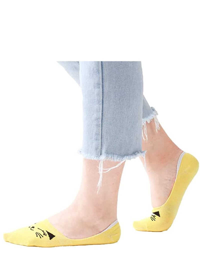 Excefore Cotton Socks No Show Kids Cute Cartoon Animals Socks Low Cut Cotton Anti Slip Socks for 6-12 Years Girls Boys Kids - Image 4