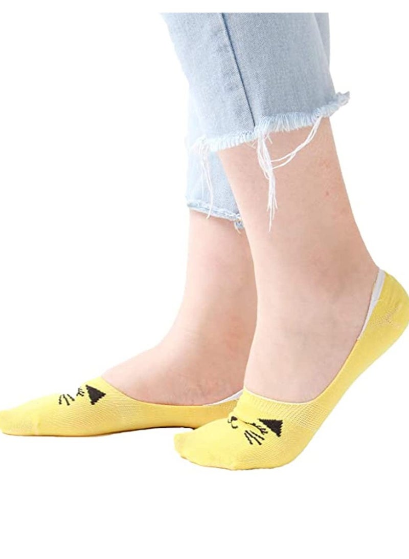 Excefore Cotton Socks No Show Kids Cute Cartoon Animals Socks Low Cut Cotton Anti Slip Socks for 6-12 Years Girls Boys Kids - Image 5