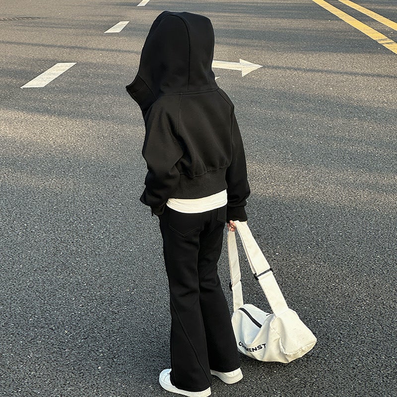 Girl'S Spring Suit Stylish Flared Pants Children'S Sports Suit Girl'S Big Boy'S Fashionable Two-Piece Set - Image 4