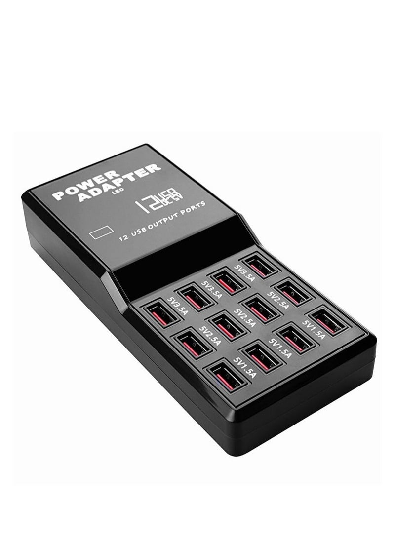 USB 12 Port Multi Charger, Charge for Your Phone, Headphone, Game Controller All at the Same Time for Home and Travel the Perfect Power Charging Station for the Complete Family - Image 1