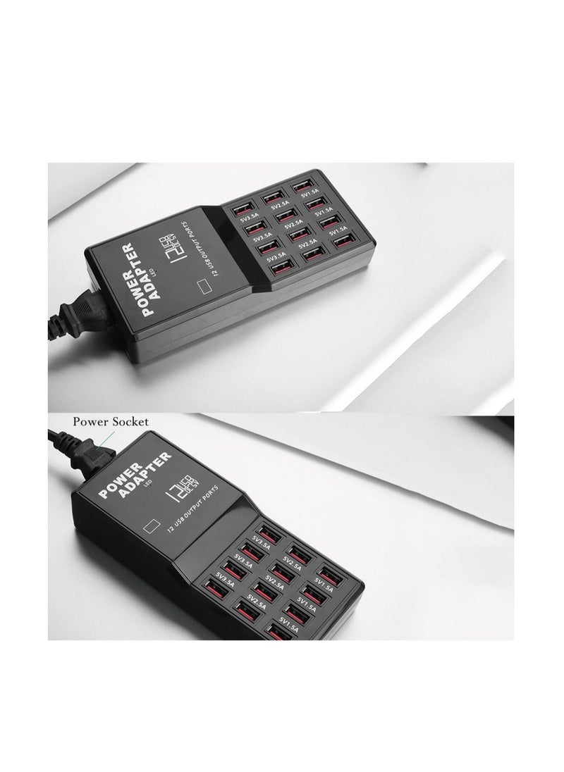 USB 12 Port Multi Charger, Charge for Your Phone, Headphone, Game Controller All at the Same Time for Home and Travel the Perfect Power Charging Station for the Complete Family - Image 3