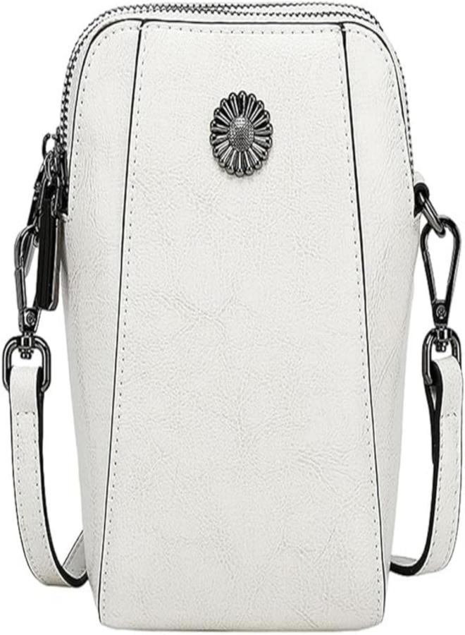All-Match Vertical Cellphone Bag Genuine Leather, The Happy Wind Purse, Cell Phone Crossbody Bag - Image 1