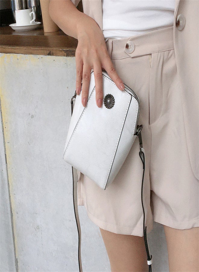 All-Match Vertical Cellphone Bag Genuine Leather, The Happy Wind Purse, Cell Phone Crossbody Bag - Image 5