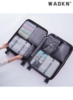 WAOKN Packing Cubes For Suitcases 8 Set Travel Luggage Packing for Suitcases Organizers Set with Toiletry Bag Compression Storage Shoe Bag,Clothing Underwear Bag  - Image 5