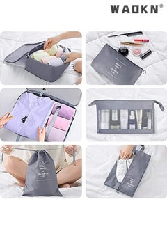 WAOKN Packing Cubes For Suitcases 8 Set Travel Luggage Packing for Suitcases Organizers Set with Toiletry Bag Compression Storage Shoe Bag,Clothing Underwear Bag  - Image 4