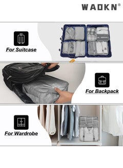 WAOKN Packing Cubes For Suitcases 8 Set Travel Luggage Packing for Suitcases Organizers Set with Toiletry Bag Compression Storage Shoe Bag,Clothing Underwear Bag  - Image 2