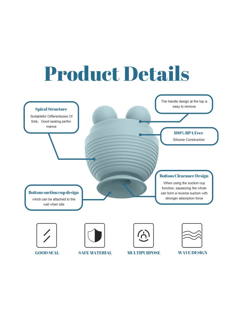 SOLARAE Bathtub Stopper, 2 Pcs Universal Silica Gel Drain Stopper, Drain Stopper Plugs for Kitchen, Bathtub, and Sink Drains - Image 3