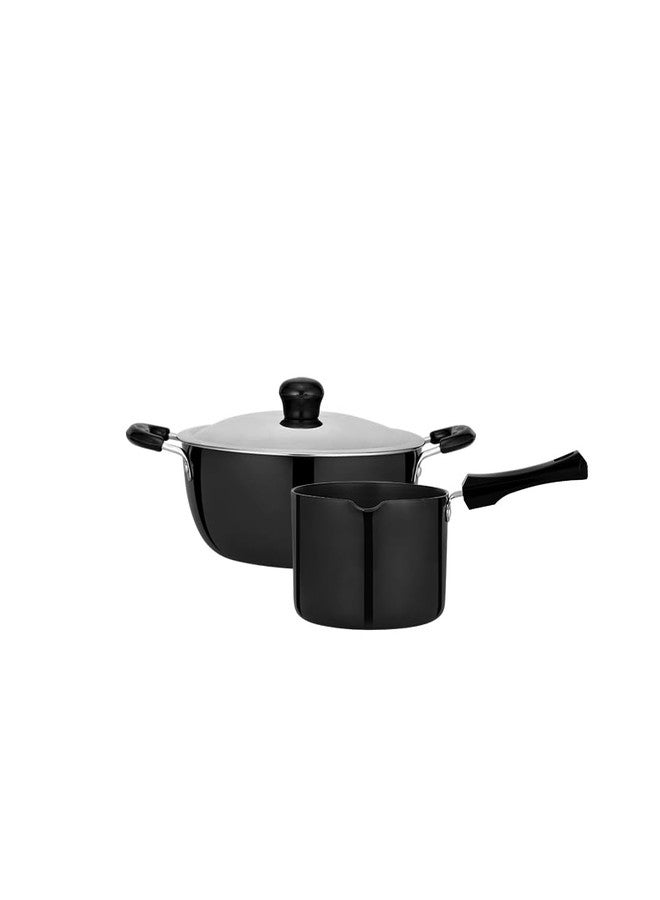 Chakmak Ares Hard Anodized Kadhai 3ltr and Saucepan 1.5ltr Cookware 2 Pcs Combo Set - Image 2