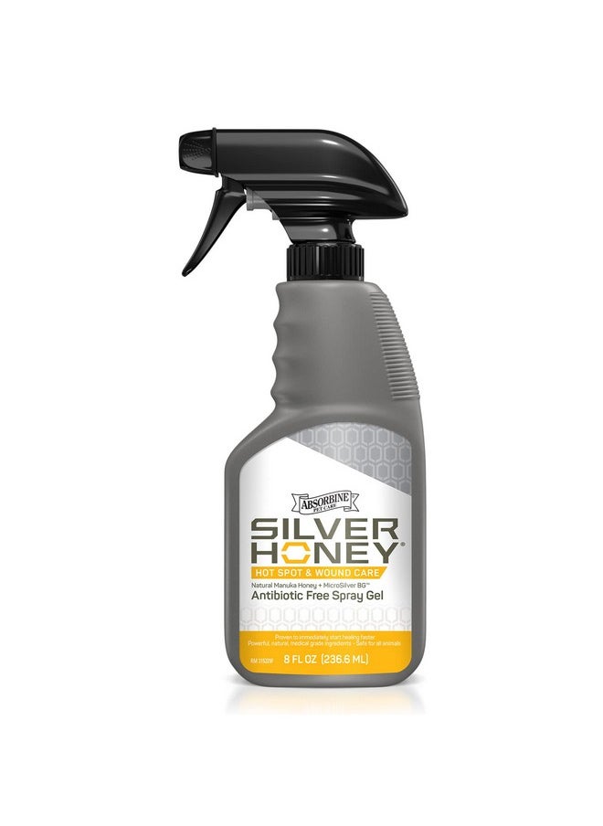 Absorbine - Silver Honey Hot Spot & Wound Care Spray Gel 8Oz Bottle, Manuka Honey & Microsilver Bg, Medicated For Dogs, Cats, Small Animals - Image 1