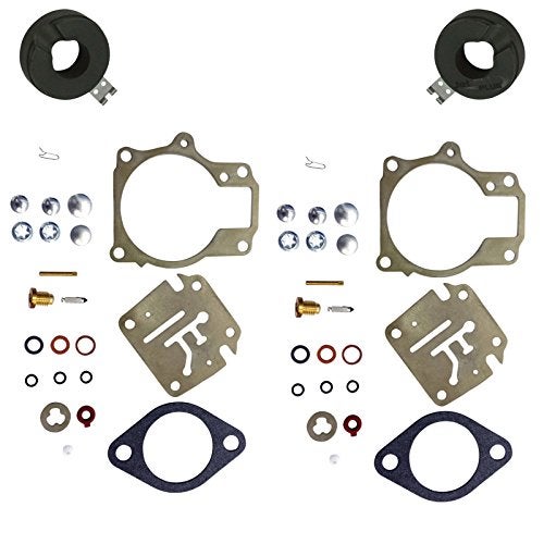 Venom 2 (Twin) Pack Venom Brand Carburetor Carb Rebuild Repair Kit with FLOAT, Compatible with Johnson Evinrude MANY 18 20 25 28 30 35 40 45 48 50 55 60 65 70 75 HP Outboard Motors) (SEE CHART For Fitment) - Image 1