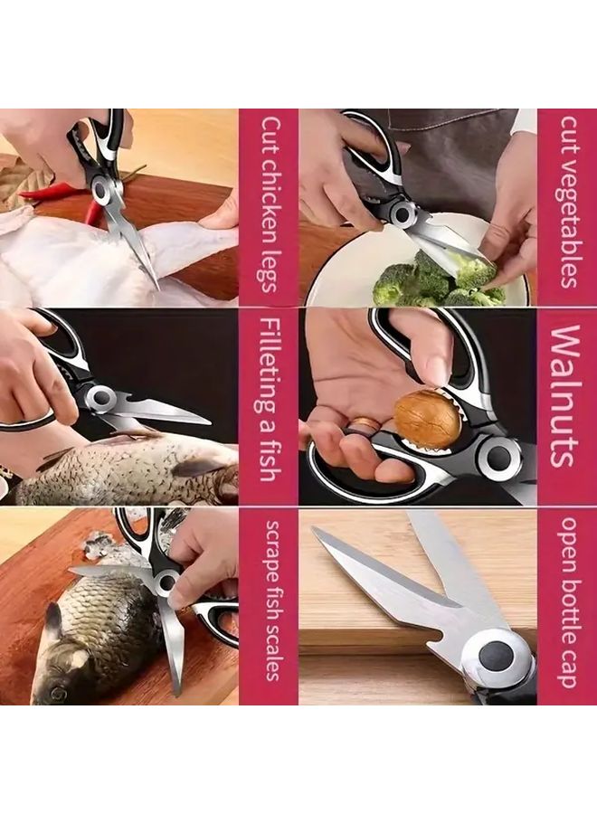 Thick Multifunctional Kitchen Scissors Heavy Duty Professional 420 Stainless Steel - Image 5