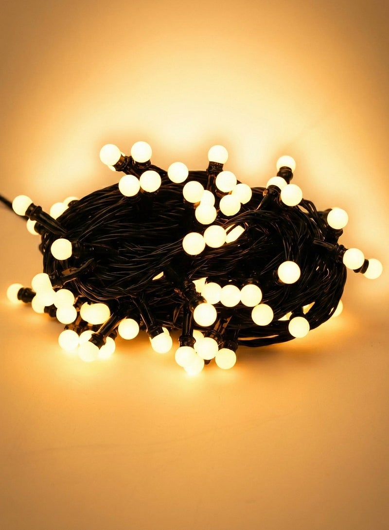 ZAYO LED String Lights Decorative Fairy Frosted Ball Lights for Home Decoration, Festival Lighting, Indoor & Outdoor  Ambient Decorative Lighting, Warm White - 10 Meter - Image 1