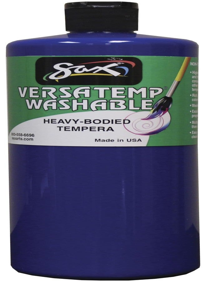 Sax Washable Versatemp Heavy Bodied Tempera Paint, Primary Blue, 1 Quart - Image 1