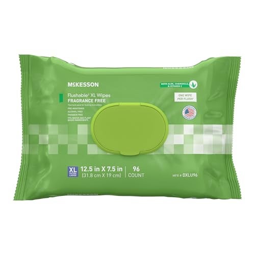 مناديل مبللة للبالغين من مكيسون قابلة للشطف XL 96 مناديل 1 عبوة من 96 مناديل تنظيف نباتية تحتوي على الألوة وفيتامين E بدون رائحة كبيرة الحجم