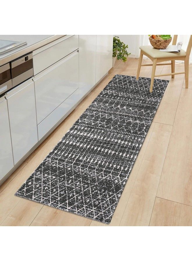 AMIDA Chester Boho Moroccan Runner Rugs 9Ft，2.3'X8.9' Non Slip Washable Entryway Runners Mat For Kitchen Living Room Hallway Laundrygrey - Image 3