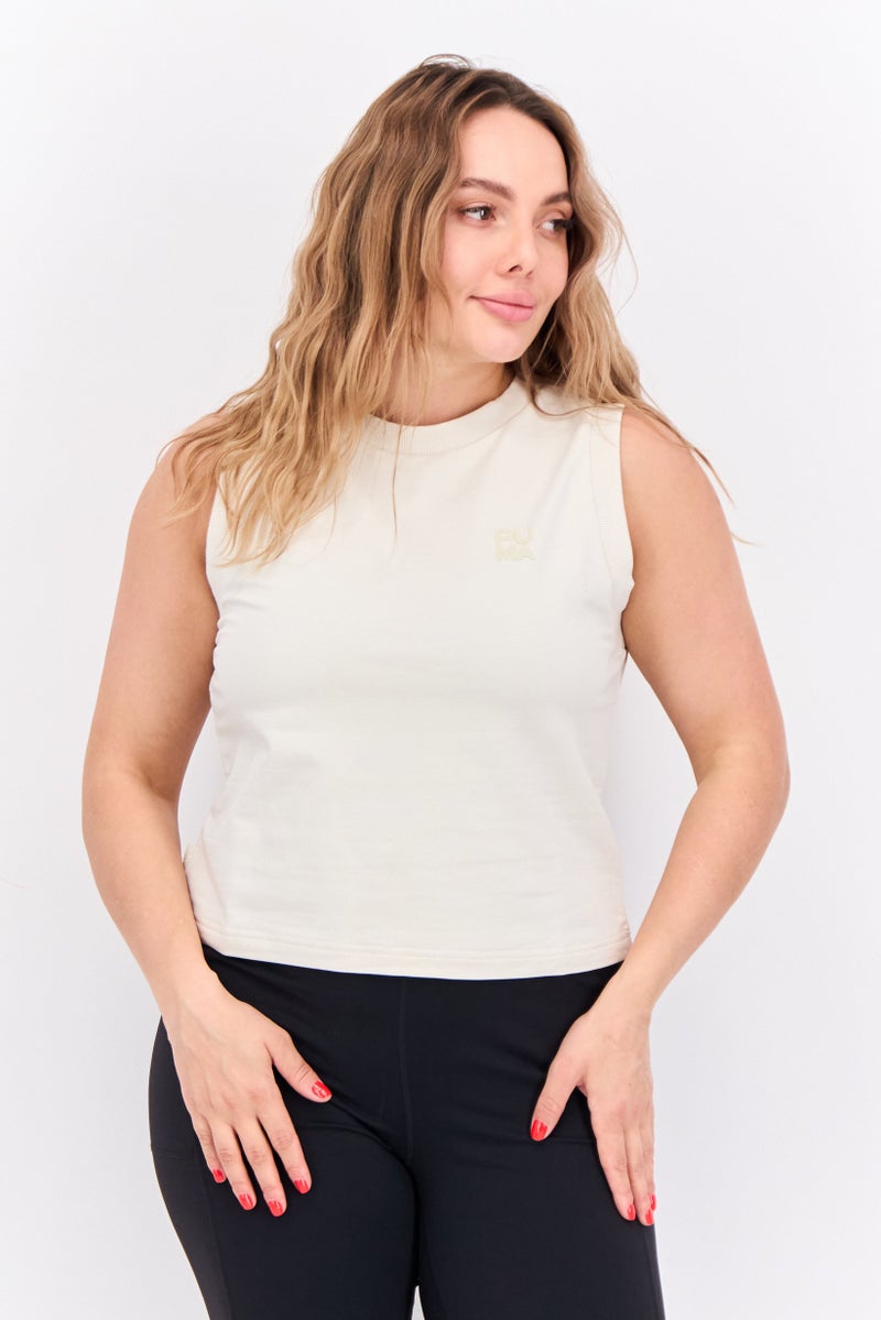 PUMA Women Sportswear Fit Sleeveless Outdoor Top, Off White - Image 1