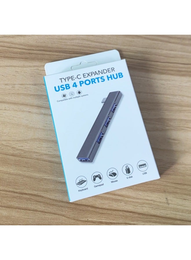 Computer Aluminum Alloy 3.0 Notebook Usb Multi-interface Wireless HUB Cable Splitter Typec Extension Expansion Dock-Number Of Interfaces:Aluminum Alloy Type-C To 4-port USB ]  - Image 1