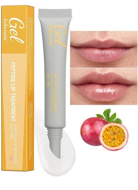Peptide Lip Treatment Gel #4 Passion Fruit Moisturizes and Treats Lips Lip Gloss Oil for Plumper and Moisturizer Serum Hydrating Lip Serum for Dry Peeling and Dark Lips Gorgeous Glow 10ml