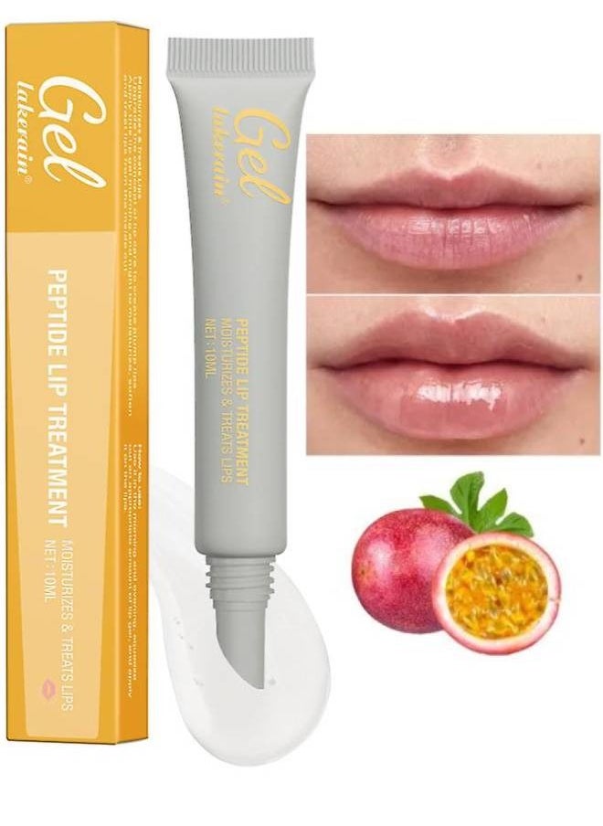 Peptide Lip Treatment Gel #4 Passion Fruit Moisturizes and Treats Lips Lip Gloss Oil for Plumper and Moisturizer Serum Hydrating Lip Serum for Dry Peeling and Dark Lips Gorgeous Glow 10ml