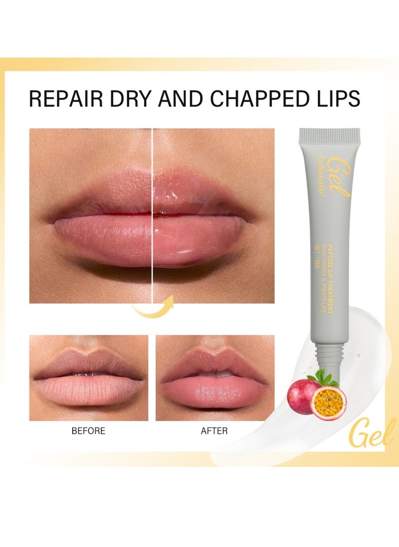 Peptide Lip Treatment Gel #4 Passion Fruit Moisturizes and Treats Lips Lip Gloss Oil for Plumper and Moisturizer Serum Hydrating Lip Serum for Dry Peeling and Dark Lips Gorgeous Glow 10ml