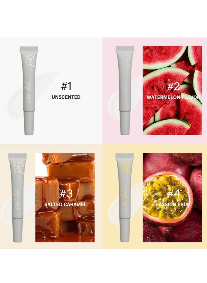 Peptide Lip Treatment Gel #4 Passion Fruit Moisturizes and Treats Lips Lip Gloss Oil for Plumper and Moisturizer Serum Hydrating Lip Serum for Dry Peeling and Dark Lips Gorgeous Glow 10ml