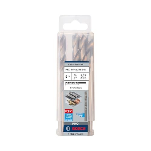 Bosch Professional Metal Drill Bits, HSS-G With Diameter 3/8", Working Length 87mm, Total Length - 133mm, Pack Of 10 - Image 3