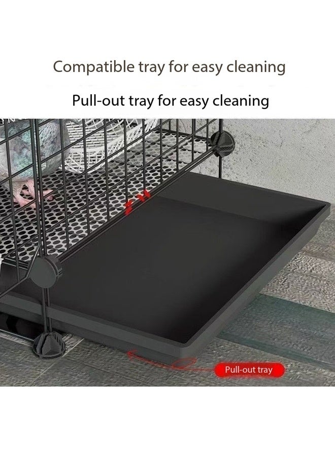 فاشون هوم قفص طيور ببغاء كبير - قفص حديدي داخلي وخارجي مزود بعجلات، وصينية قابلة للسحب قابلة للفصل، وهيكل سلكي معدني آمن، وقفص طيران واسع للببغاوات والكوكاتيل والطيور الصغيرة والمتوسطة الحجم 75 × 39 × 128 سم. - Image 5