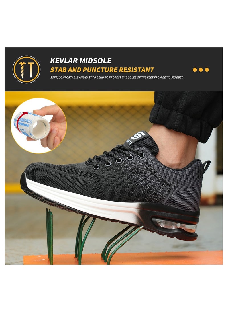 SLIMTA - SLIMTA Men Women Safety Shoes Non-Slip Steel Toe Cap Trainers Mesh Breathable Lightweight Comfortable Puncture Proof Industrial Shoes - Image 1